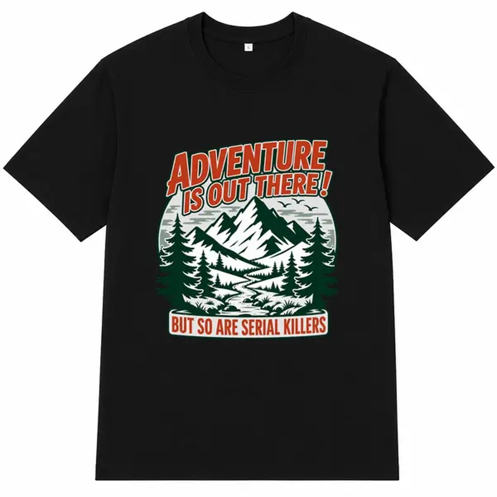 Черная футболка с принтом для  – обзор и цена Outdoor Adventure Outfit